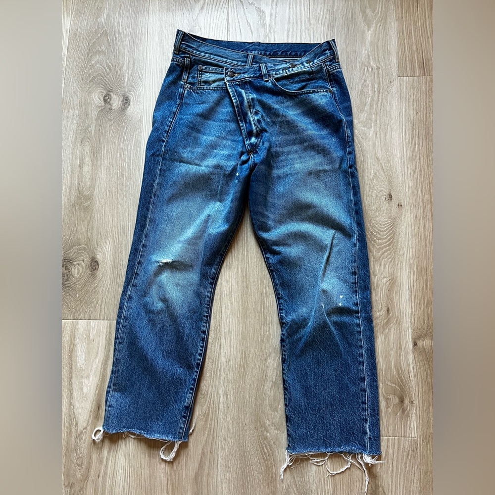 R13 Crossover Waist Straight Leg Jeans - Jasper Sz 28